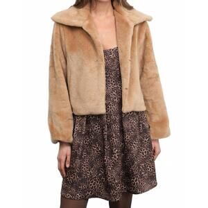 NEW GREYLIN hailey faux fur coat in beige